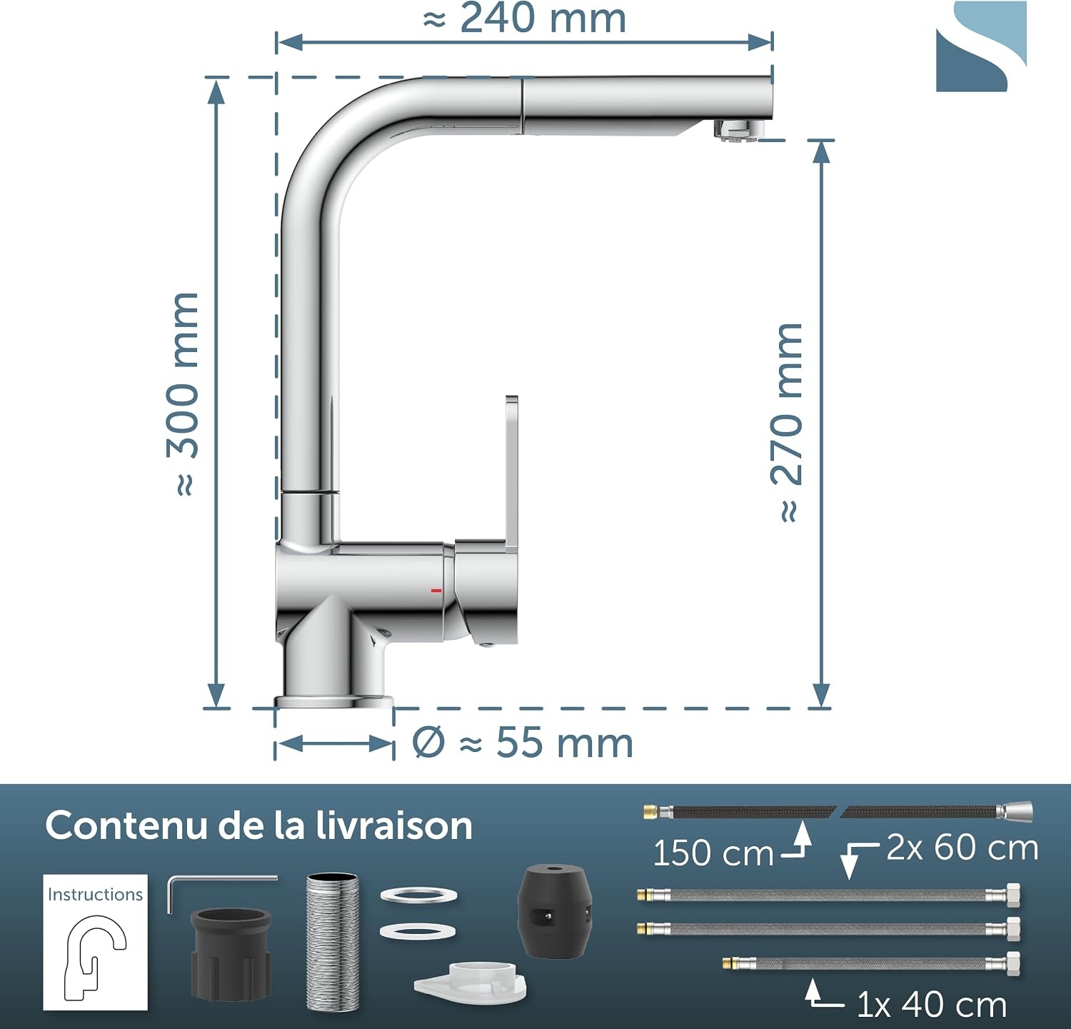 Mitigeur de cuisine basse pression douchette -34% de remise