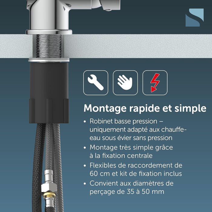 Mitigeur de cuisine basse pression douchette -34% de remise