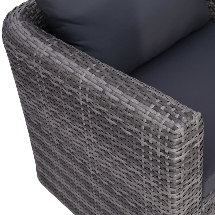 Fauteuil de jardin en résine tressée grise - 35% de remise