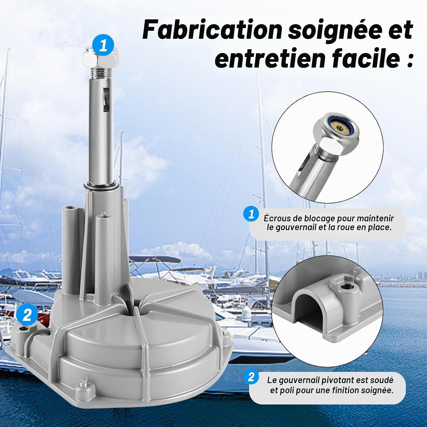 Système direction rotative bateau 396 cm noir/gris taille L - 35% de remise