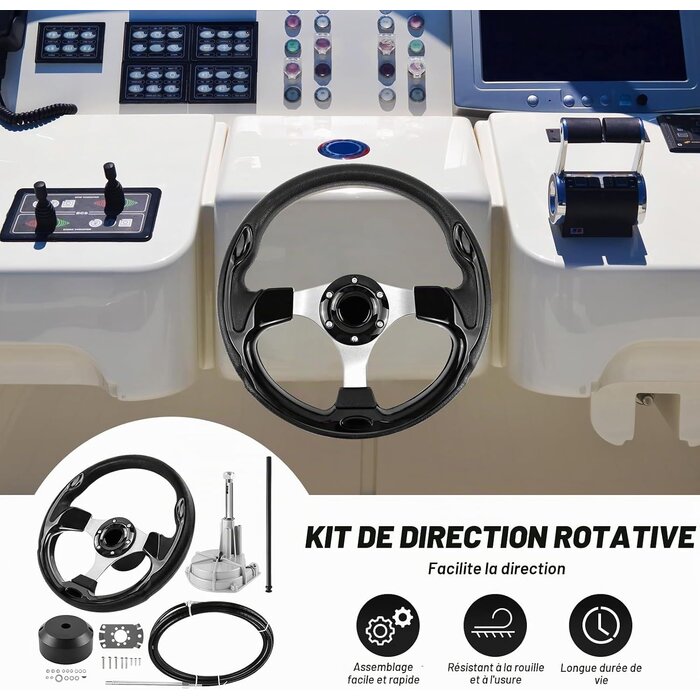 Système direction rotative bateau 396 cm noir/gris taille L - 35% de remise