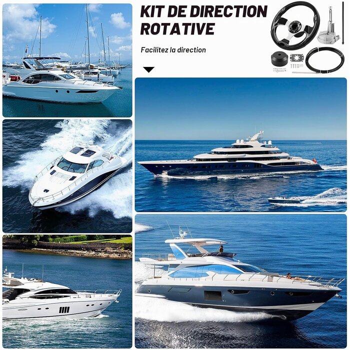 Système direction rotative bateau 396 cm noir/gris taille L - 35% de remise
