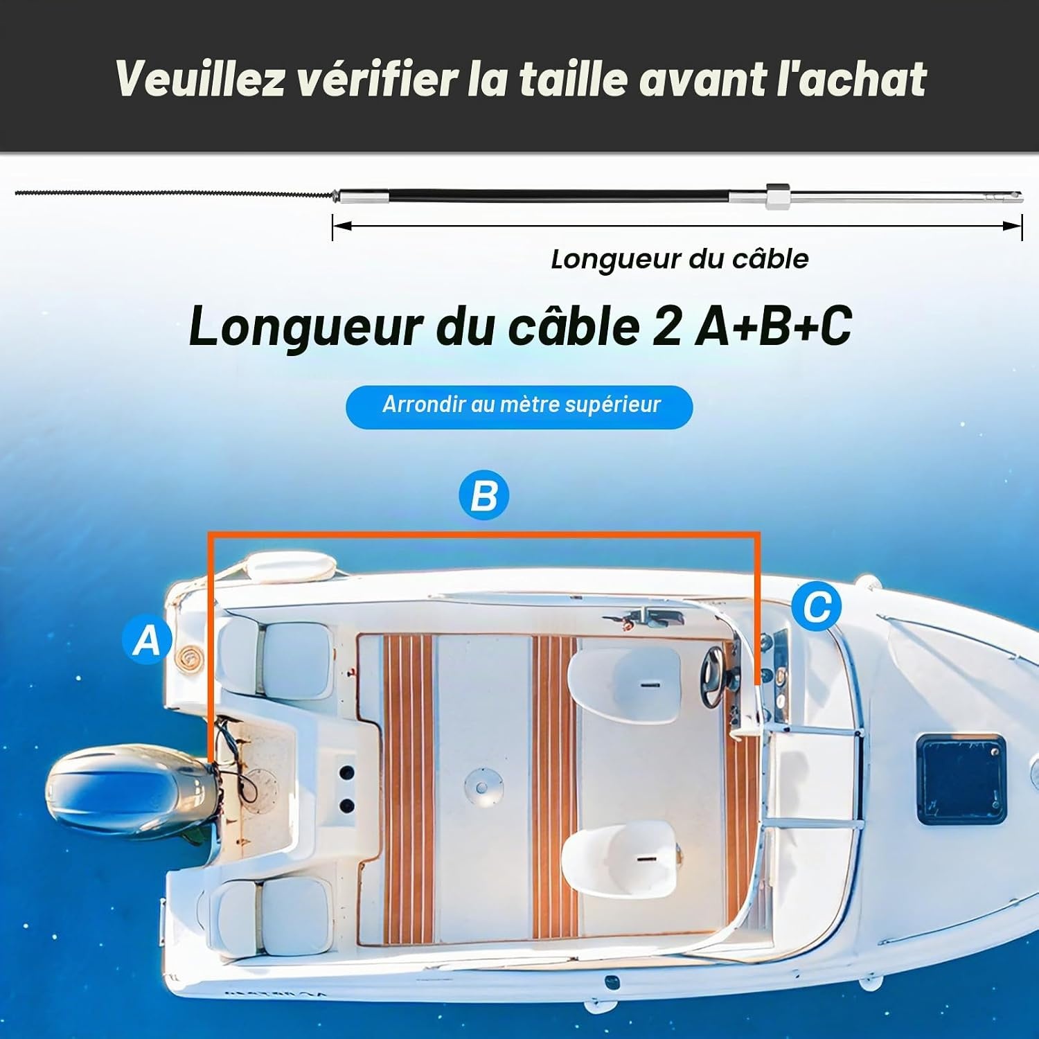 Système direction rotative bateau 396 cm noir/gris taille L - 35% de remise