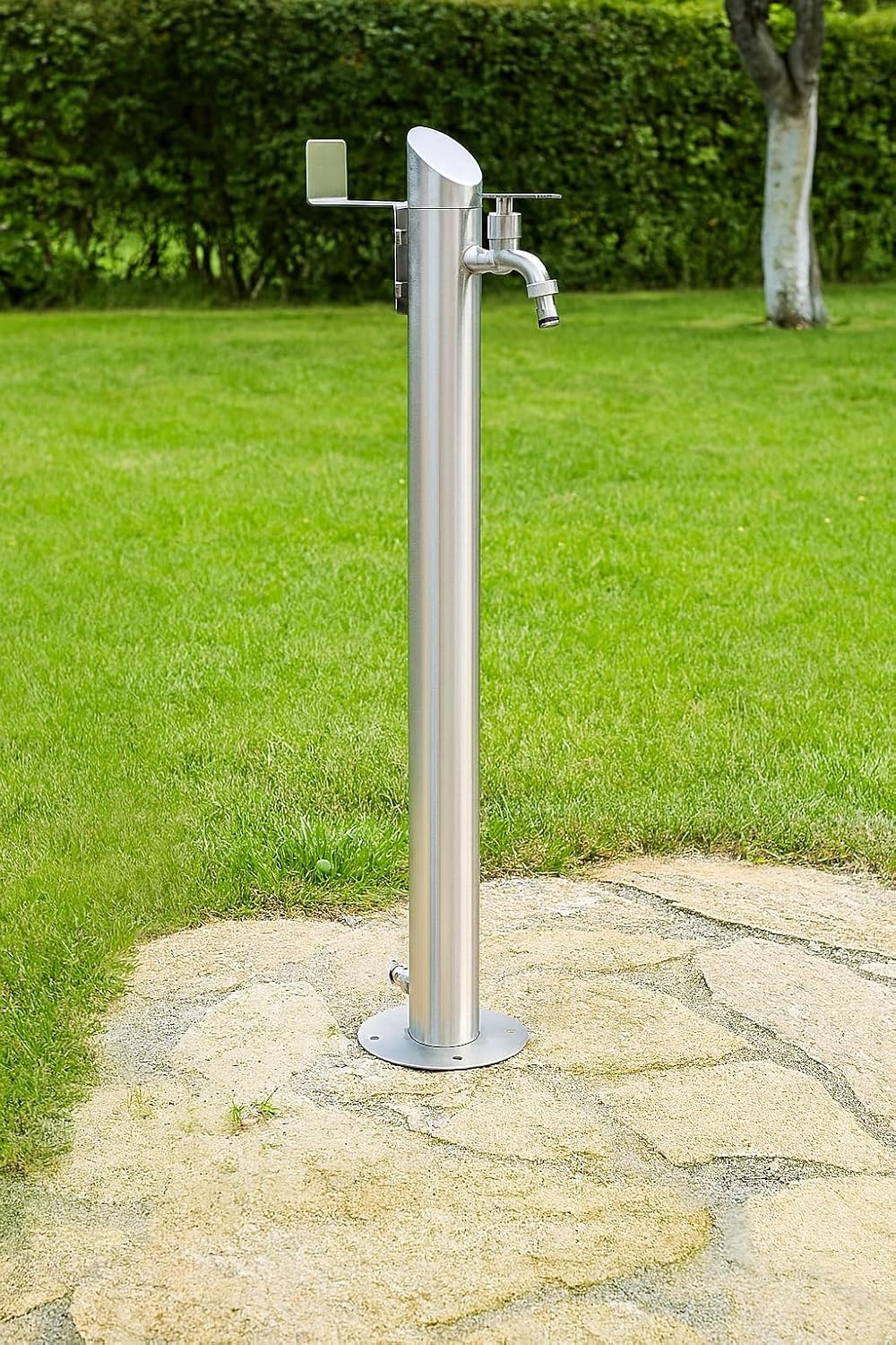 Borne fontaine de jardin 93 cm Chrome L - 34% de remise