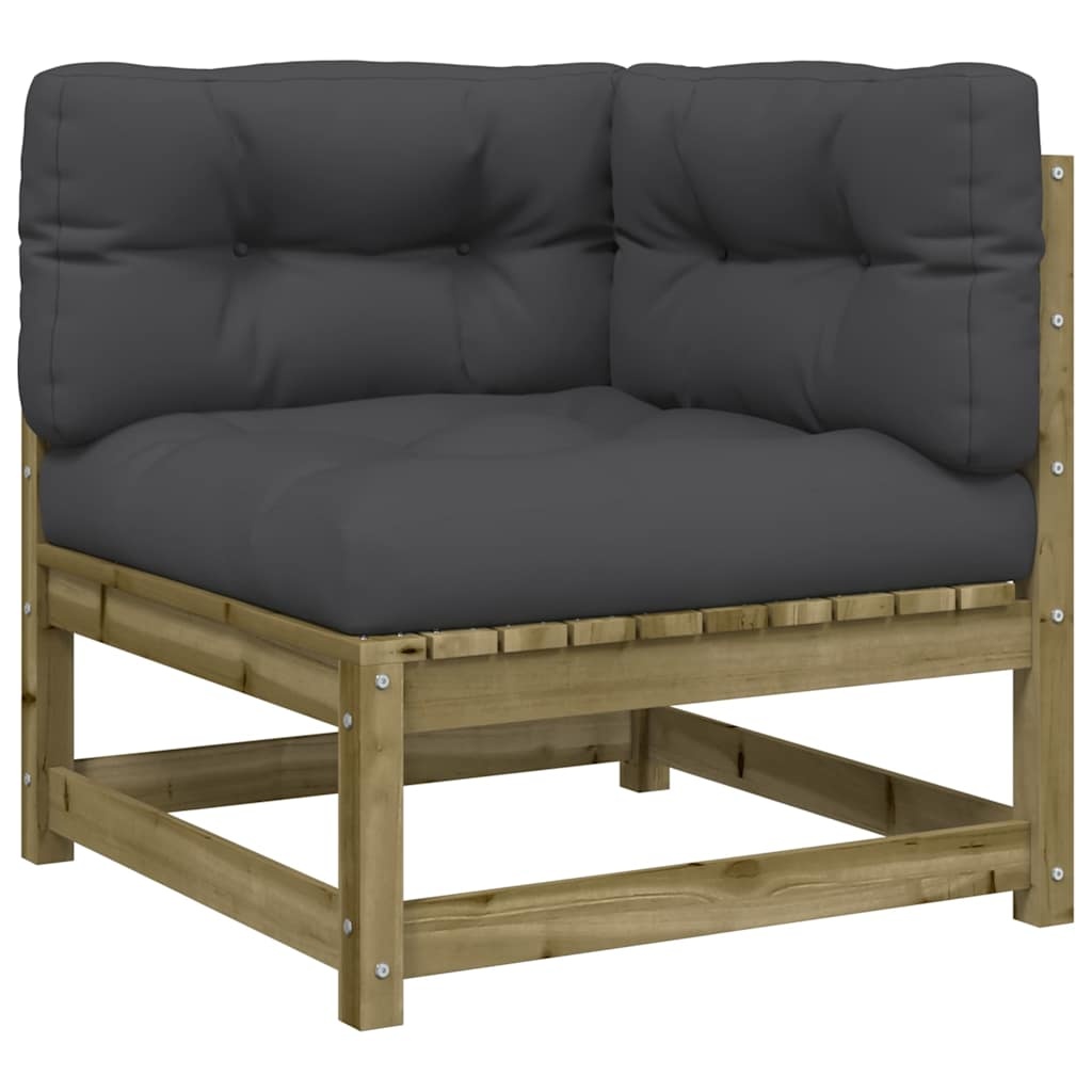 Banc de jardin 2 places avec coussins en pin imprégné - 35% de remise