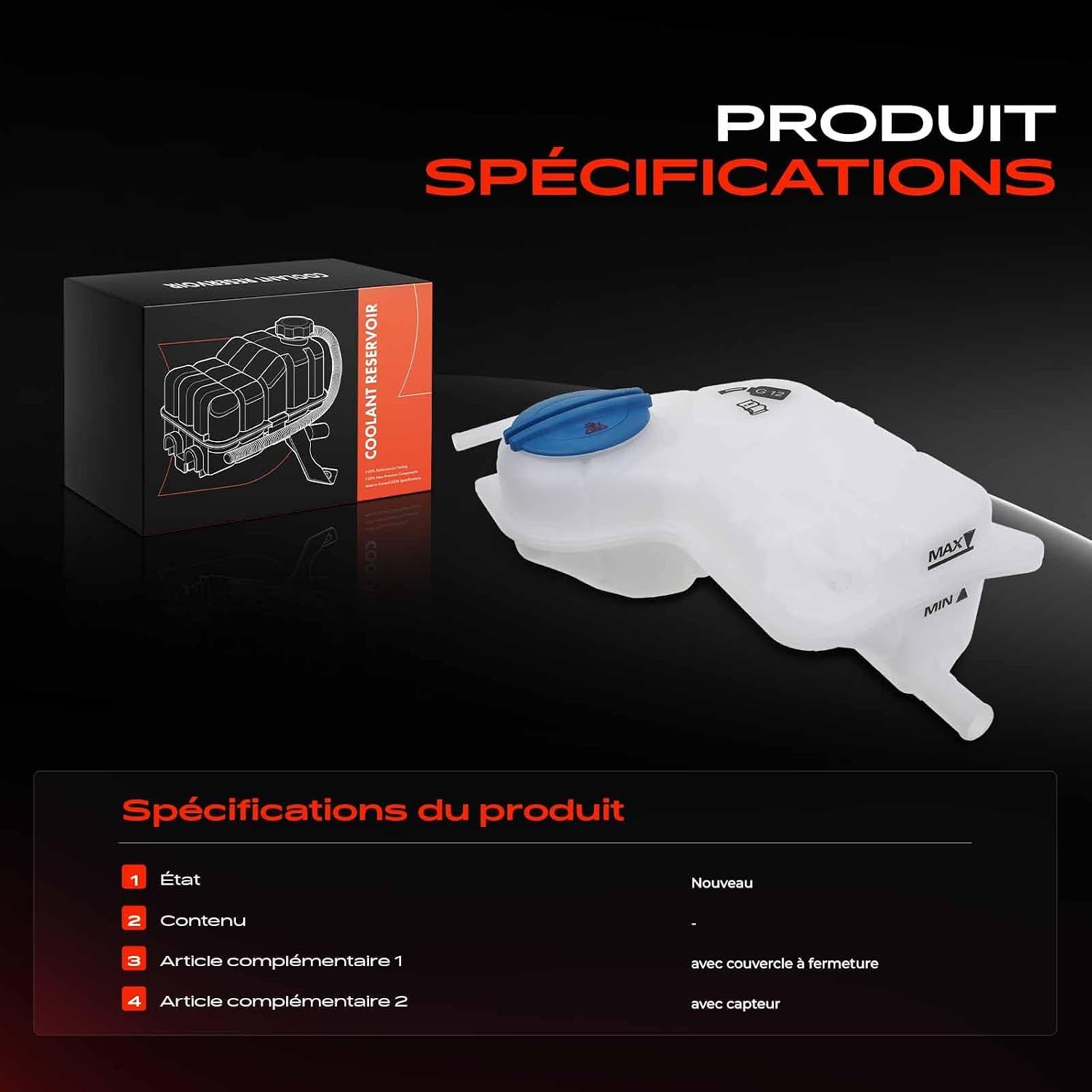 Vase d'expansion Audi A4 B6/B7 avec capteur et bouchon - 30% de remise