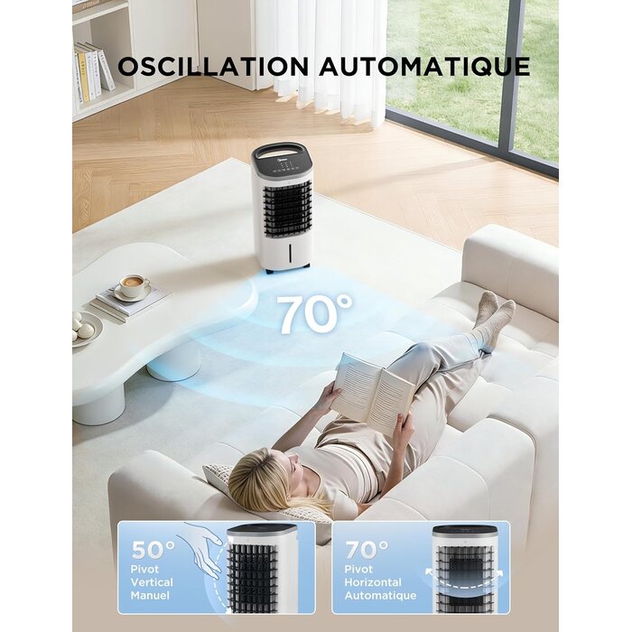 Rafraîchisseur d'air mobile 5-en-1, 5L, 65W - 34% de remise