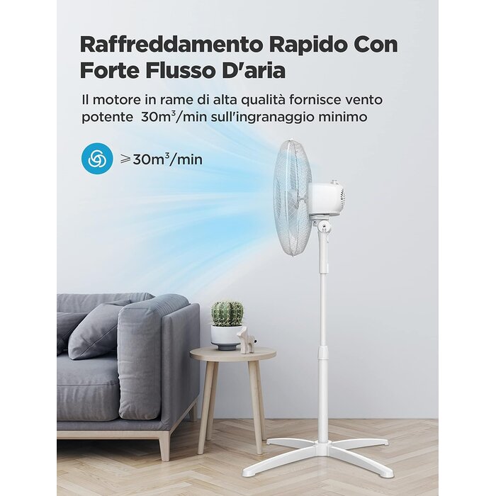 Ventilateur sur pied 40 cm - Oscillant et réglable - 33% de remise