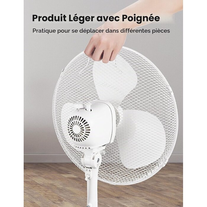 Ventilateur sur pied 40 cm - Oscillant et réglable - 33% de remise