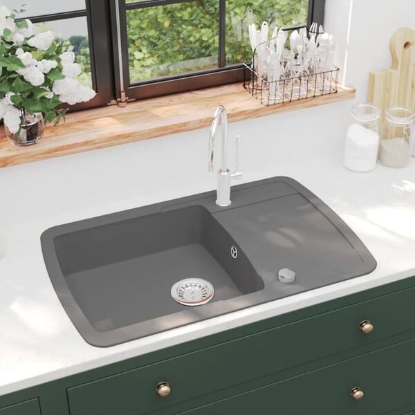 Vidaxl Évier de cuisine en granit gris 780x500mm - 35% de remise