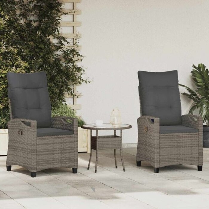 Vidaxl Lot de 2 chaises de jardin réglables - Gris - 35% de remise