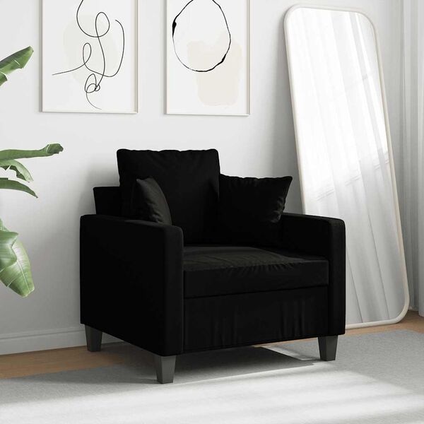 Vidaxl Fauteuil moderne en tissu noir 60 cm - 29% de remise