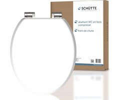 Abattant WC frein de chute MDF blanc 44x38 cm - 44% de remise