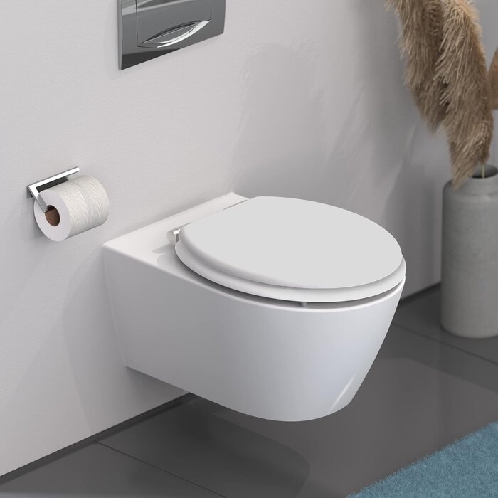 Abattant WC frein de chute MDF blanc - 32% de remise