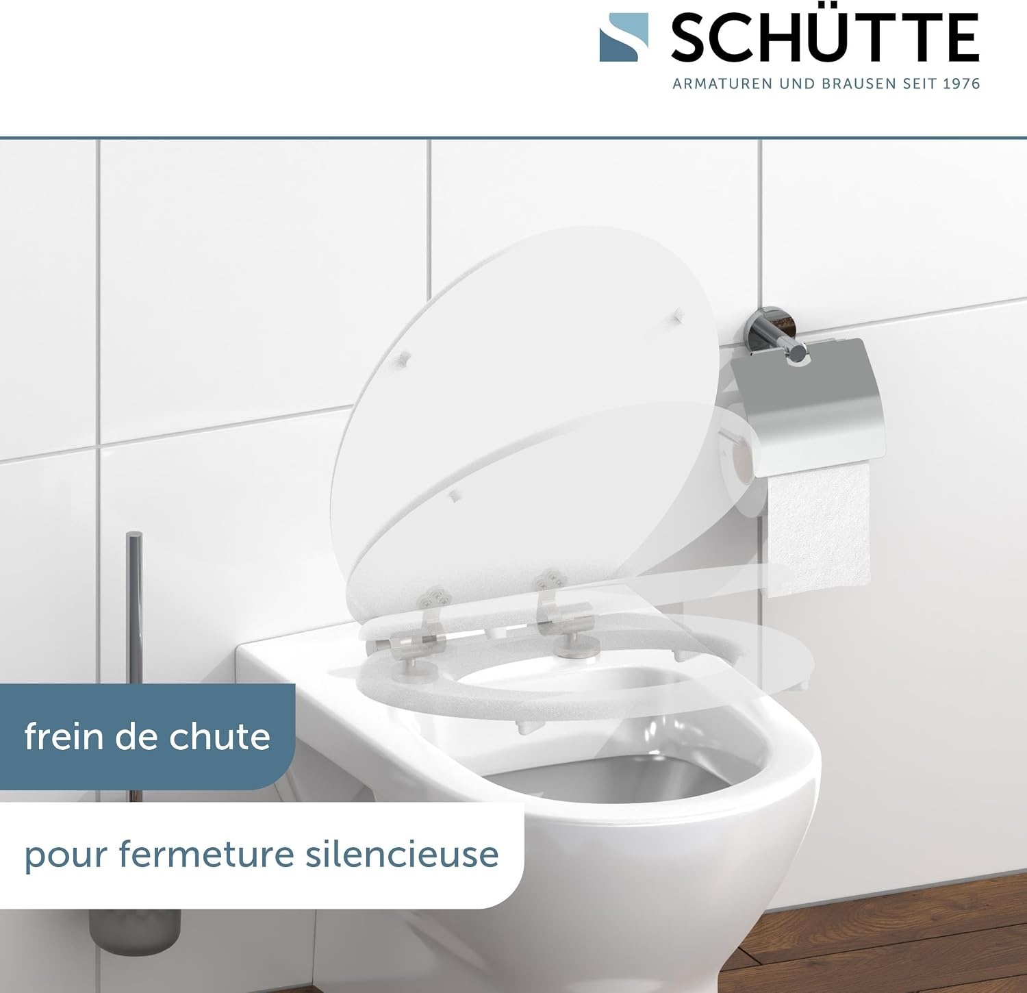 Abattant WC frein de chute MDF blanc - 32% de remise