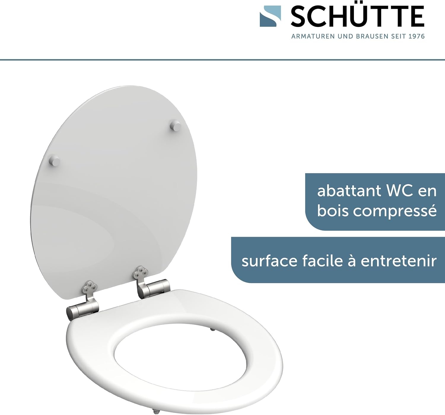 Abattant WC frein de chute MDF blanc - 32% de remise