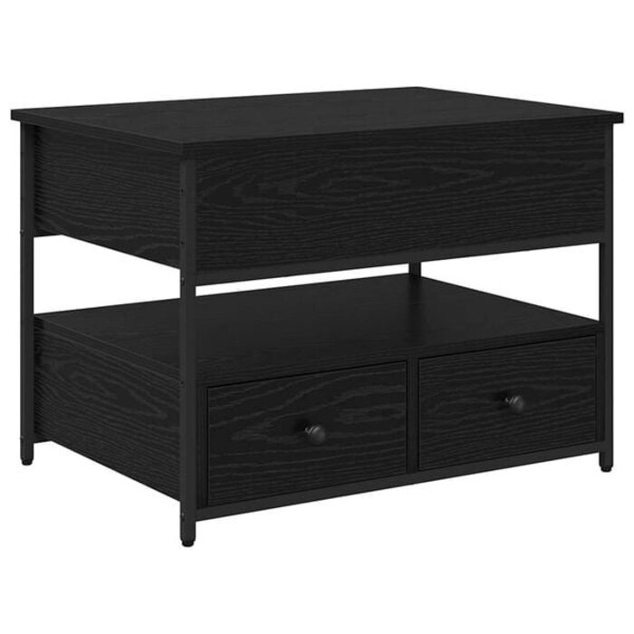 Table basse noire aspect chêne 70x50cm - 34% de remise