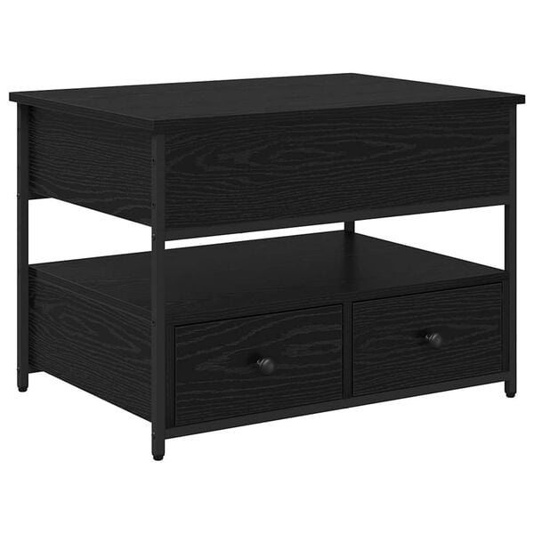 Table basse noire aspect chêne 70x50cm - 34% de remise