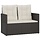 Banc de jardin 105 cm en rotin noir - 35% de remise