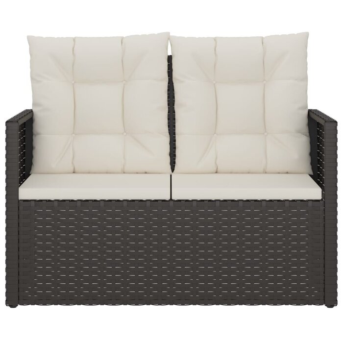 Banc de jardin 105 cm en rotin noir - 35% de remise