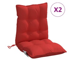 Vidaxl Lot de 2 coussins de chaise dossier bas 100x50 cm - Rouge - 49% de remise