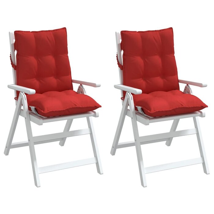 Lot de 2 coussins de chaise dossier bas rouge - 34% de remise