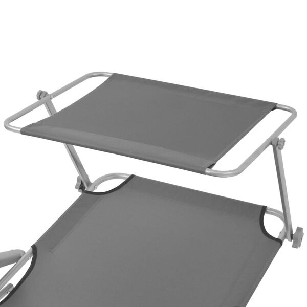 Bain de soleil pliant avec pare-soleil gris - 34% de remise