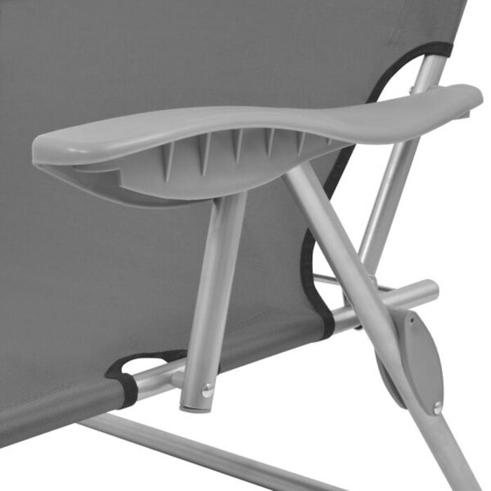 Bain de soleil pliant avec pare-soleil gris - 34% de remise