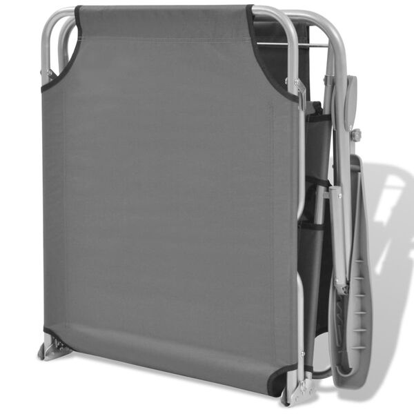 Bain de soleil pliant avec pare-soleil gris - 34% de remise