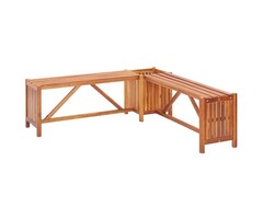 Vidaxl Banc d'angle avec jardinière en bois d'acacia - 117x117cm - 48% de remise