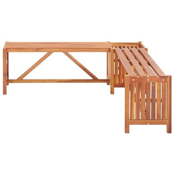Banc d'angle en acacia avec jardinière - 117x117 cm - 34% de remise
