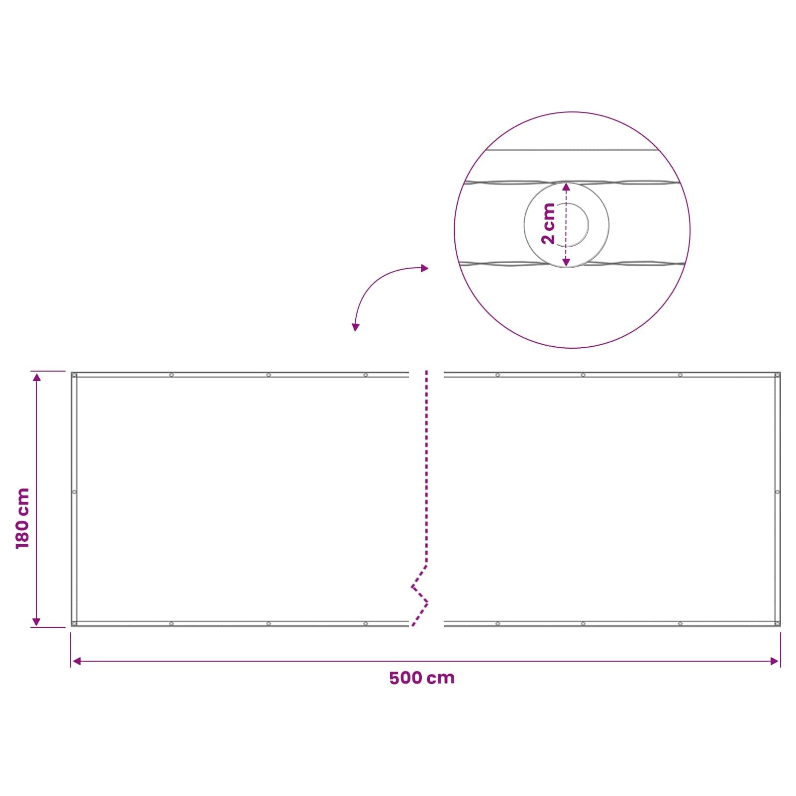 Brise-vue pour balcon 180x500 cm crème - 32% de remise