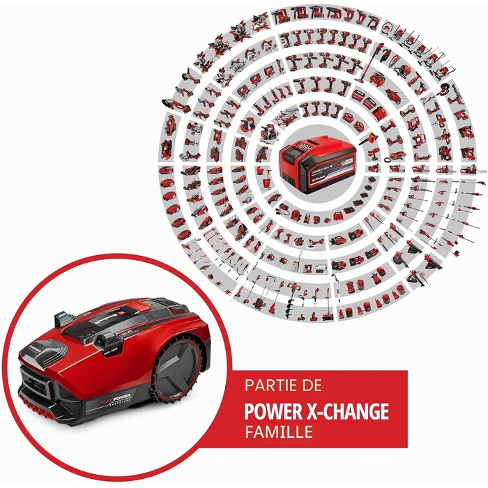 Robot tondeuse 600m² sans câble - Rood zwart - 35% de remise