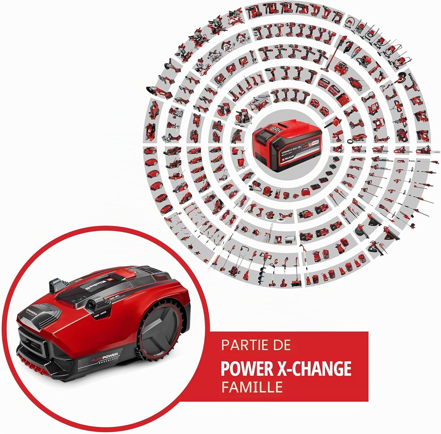 Robot tondeuse 600m² sans câble - Rood zwart - 35% de remise