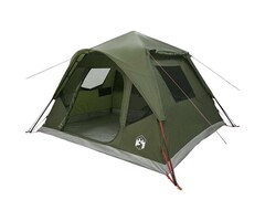Vidaxl Tente de camping instantanée vert olive - 305x275x190cm - 43% de remise