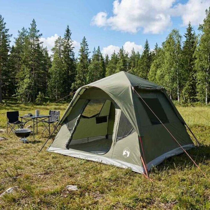 Tente de camping instantanée 305 x 275 cm - Vert olive - 30% de remise