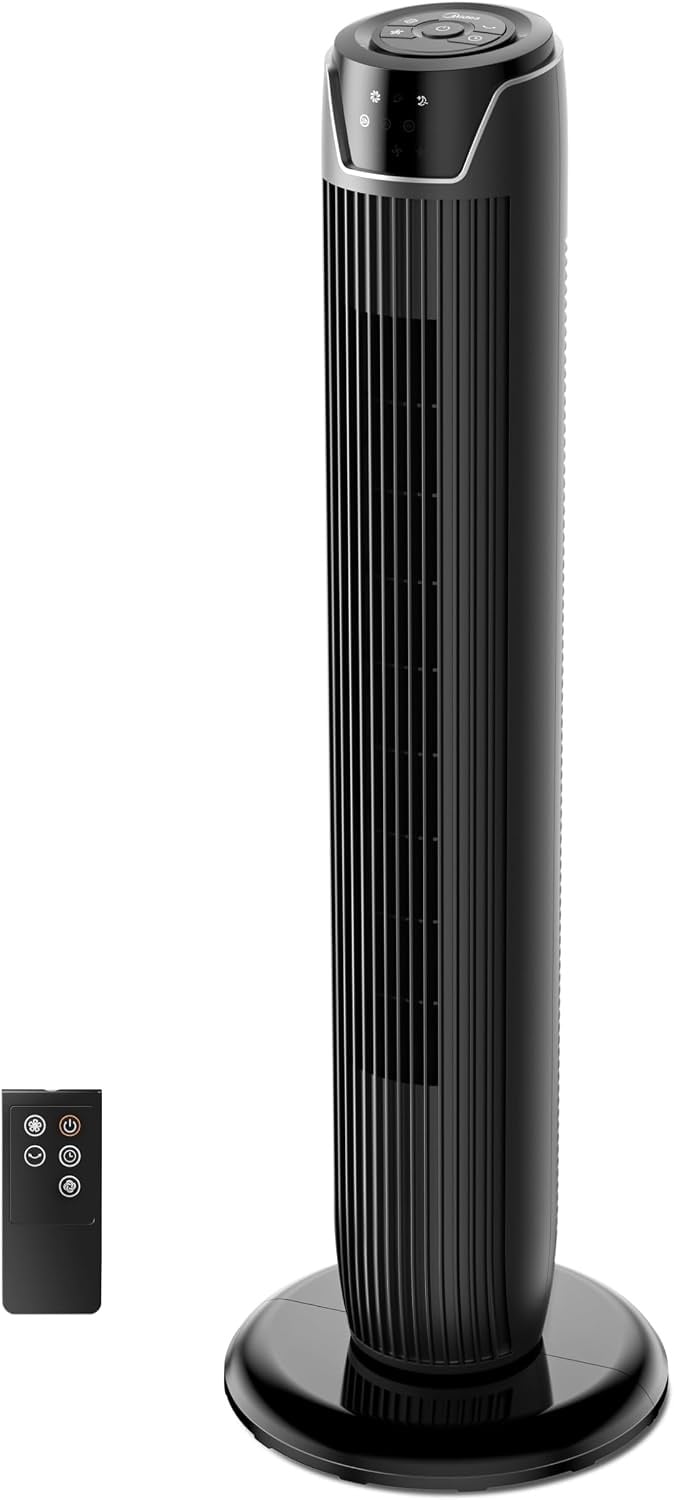 Ventilateur colonne noir 92 cm - 3 vitesses - Télécommande - 34% de remise