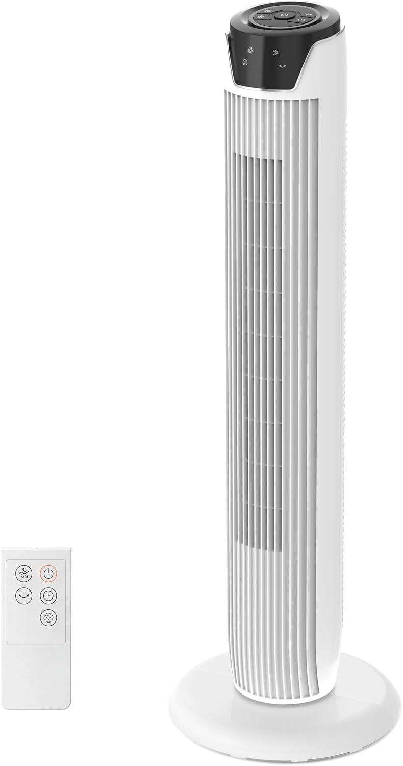 Ventilateur colonne noir 92 cm - 3 vitesses - Télécommande - 34% de remise