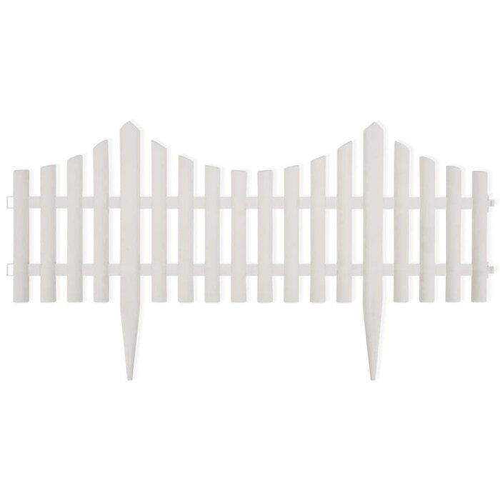 Bordure de jardin 10 m - 17 éléments - Blanc - 31% de remise