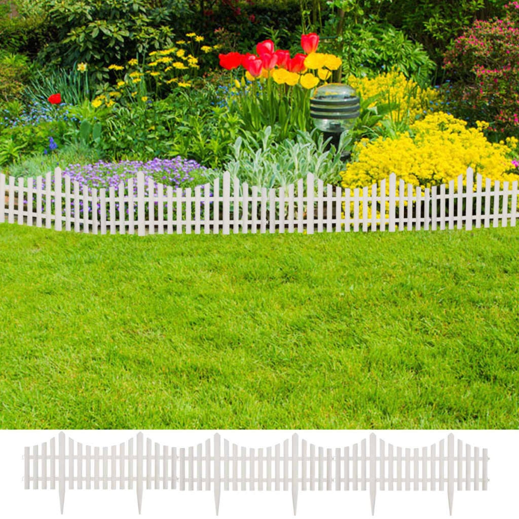 Bordure de jardin 10 m - 17 éléments - Blanc - 31% de remise