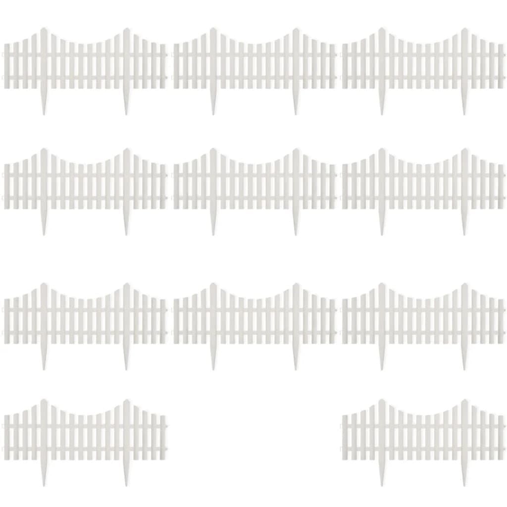 Bordure de jardin 10 m - 17 éléments - Blanc - 31% de remise
