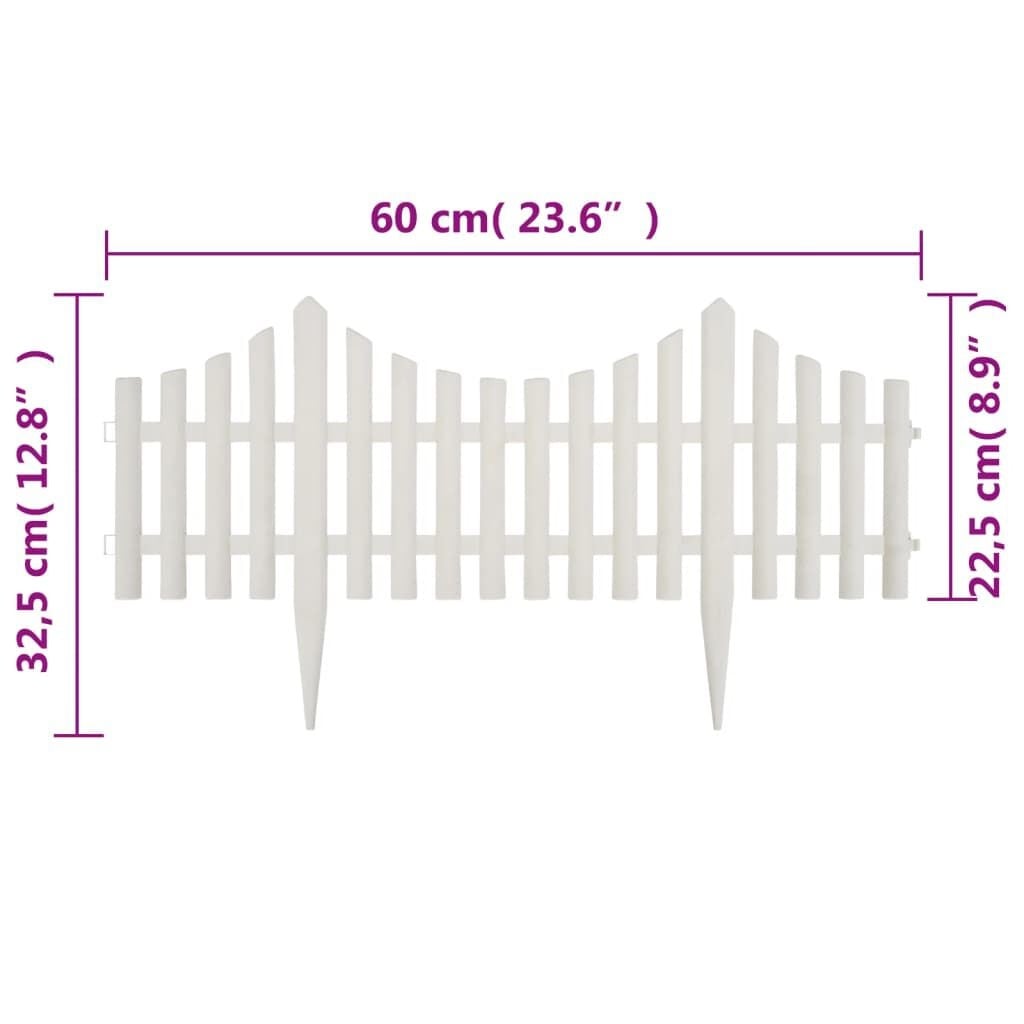 Bordure de jardin 10 m - 17 éléments - Blanc - 31% de remise