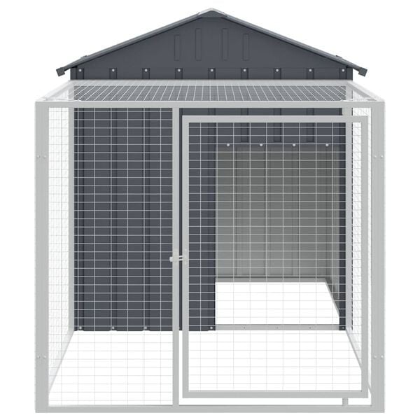 Poulailler avec enclos acier anthracite 117x201x123 cm - 35% de remise