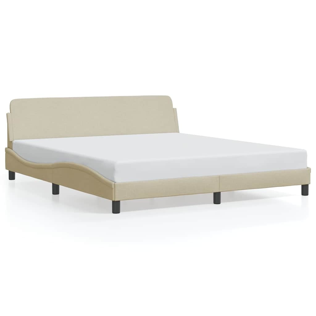 Cadre de lit Dover 180x200 cm - Tissu crème - 34% de remise