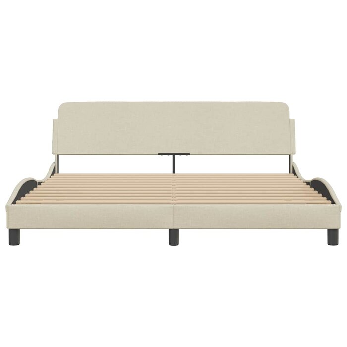 Cadre de lit Dover 180x200 cm - Tissu crème - 34% de remise