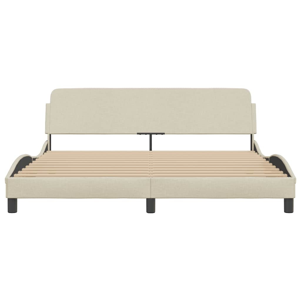 Cadre de lit Dover 180x200 cm - Tissu crème - 34% de remise
