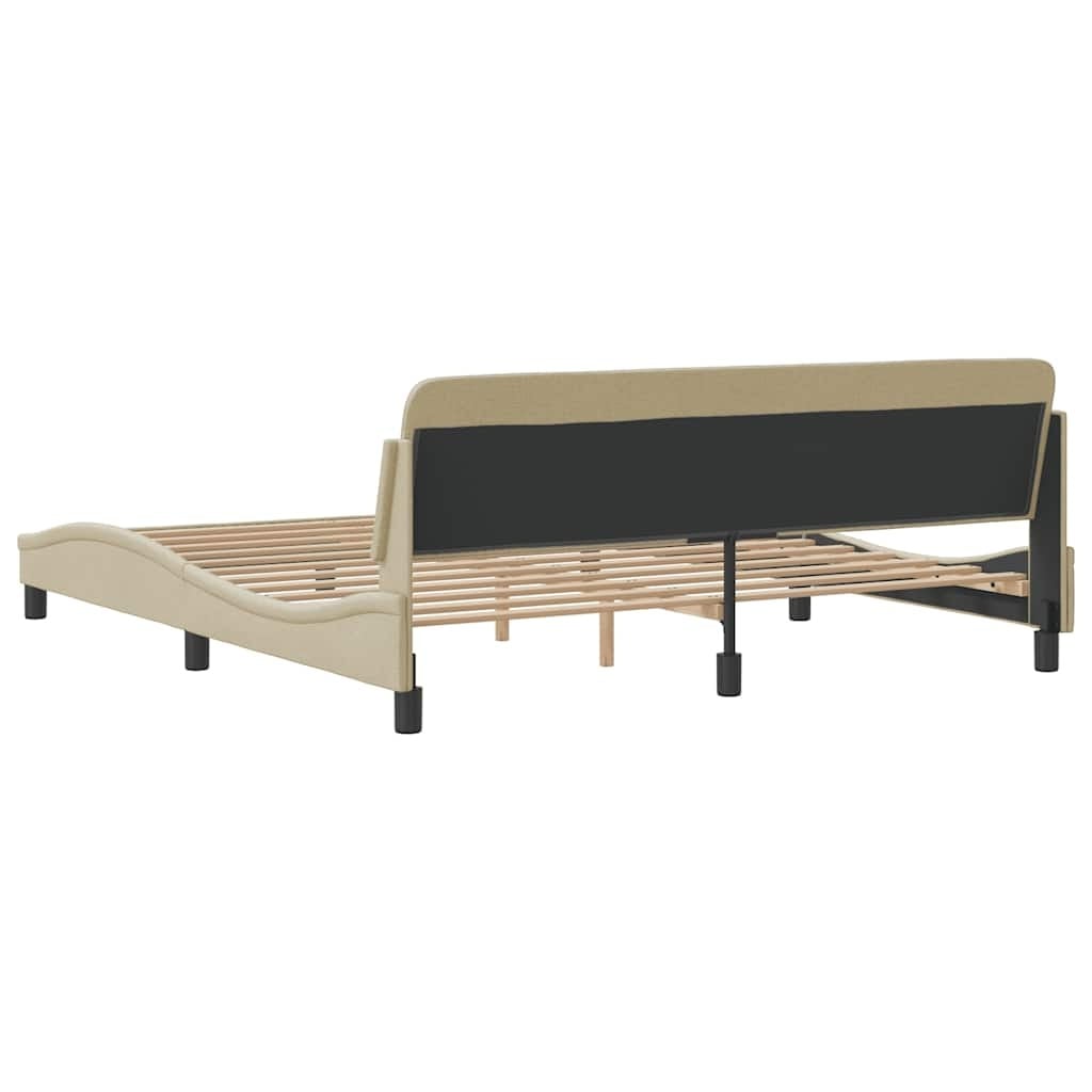 Cadre de lit Dover 180x200 cm - Tissu crème - 34% de remise