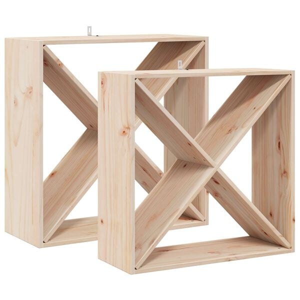 Lot de 2 casiers à vin en bois de pin massif - 34% de remise