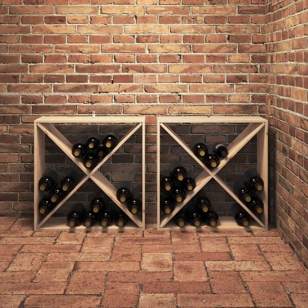 Lot de 2 casiers à vin en bois de pin massif - 34% de remise