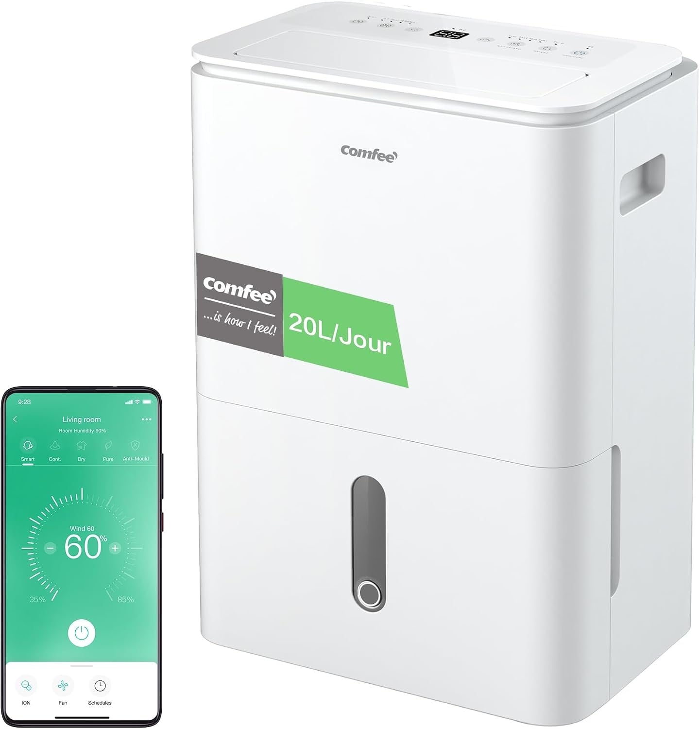 Déshumidificateur 20L 40 m² Blanc L - Déballé - 35% de remise